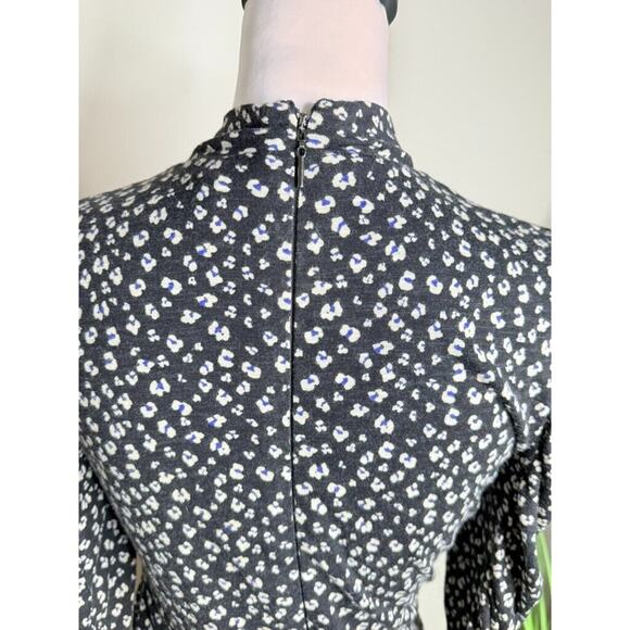 Rebecca Taylor Coquette Cottagecore Wool Dress Turtleneck Ruch Longsleeve Medium - Picture 8 of 11